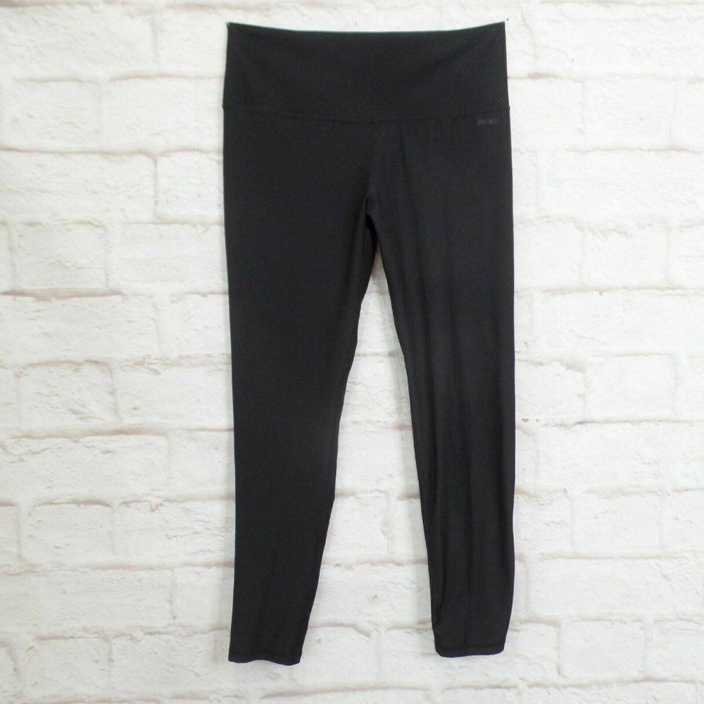 RBX Women’s Size XL Black Midrise Fitted Yoga Pants w/ Teal Proforated Waistband
